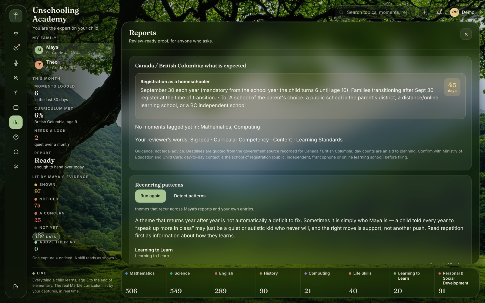 Reports on the desktop